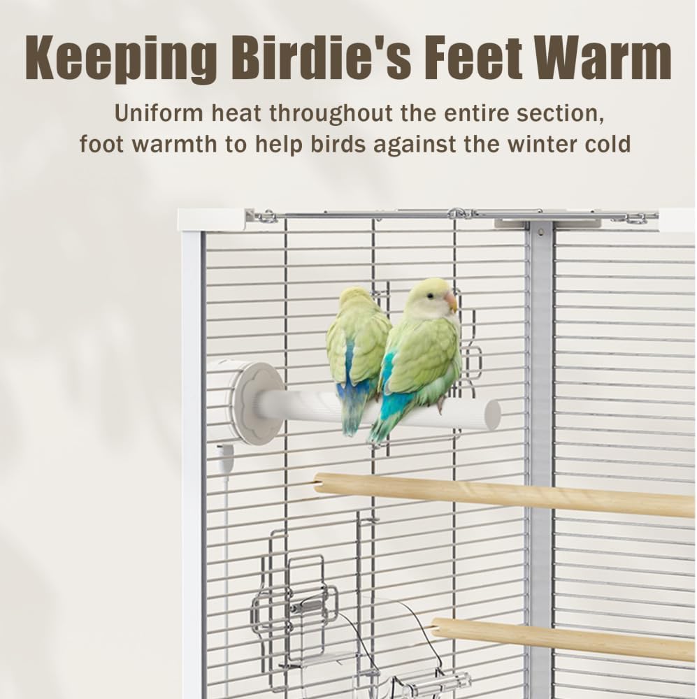 DONGKER Heated Bird Perch,5V 10W USB Bird Warmer Parrot Stand with 3-Speed Time Setting & 5-Speed Temperature Adjustment for Caged Birds Parakeets Parrots Lovebird Cockatiels