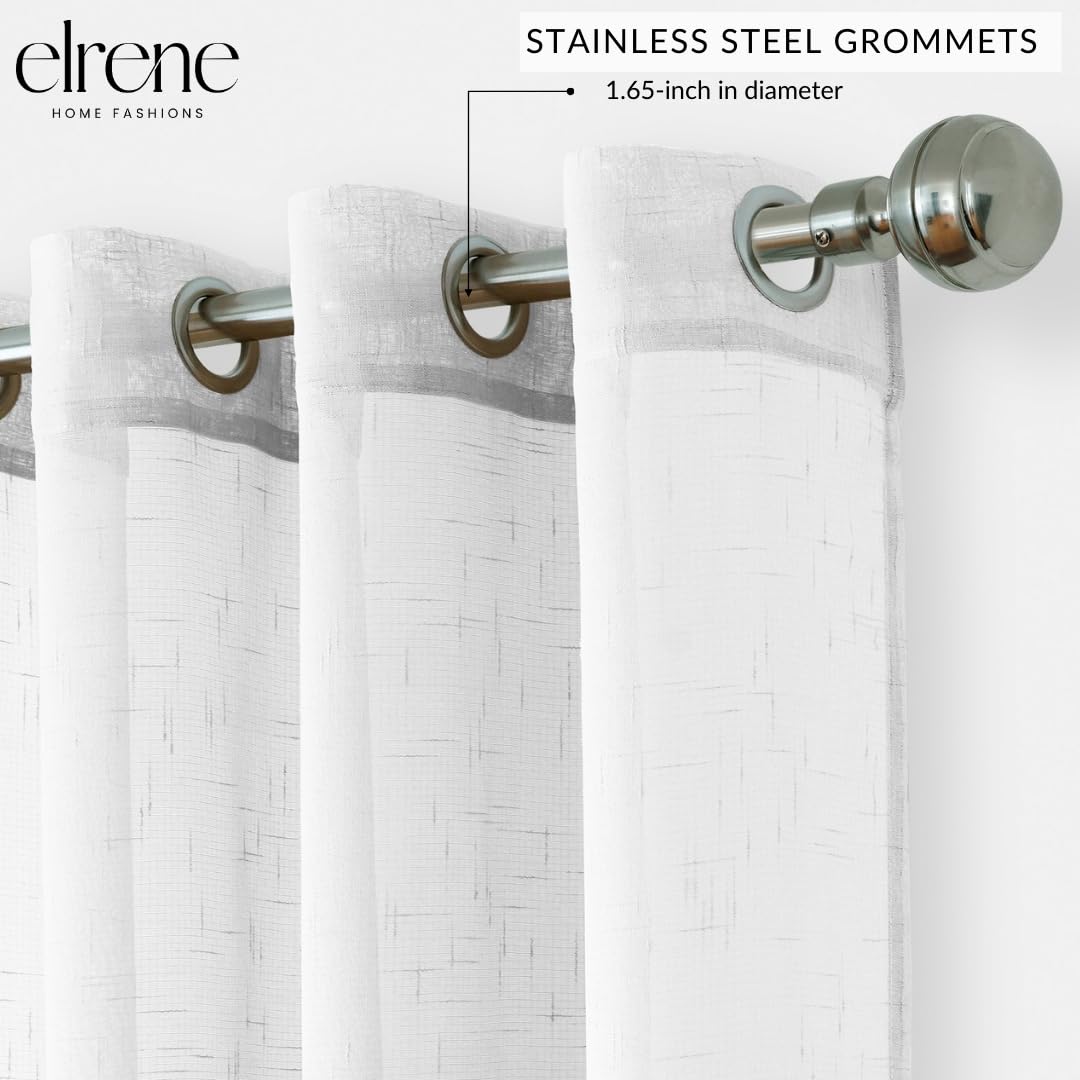 Elrene Home Fashions Carmen - Tenda per interni ed esterni, 1 pannello, 289,6 x 241,3 cm, colore: bianco