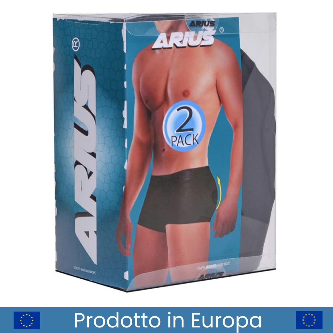 ARIUS Pacco 2 Mutande con Cuscinetti con Imbottitura Posteriore - Intimo Uomo con Culo - Mutanda Imbottita Glutei - per Aumentare Il Volume e Le Dimensioni dei Glutei - Men's Padded Buttocks