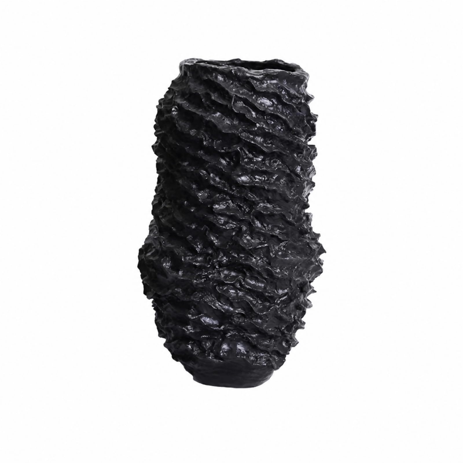 LOVIVER Vase en Résine Creux Orn Artistique | Texturé, Moderne, Vase Décoratif, pr Entrée, Noir