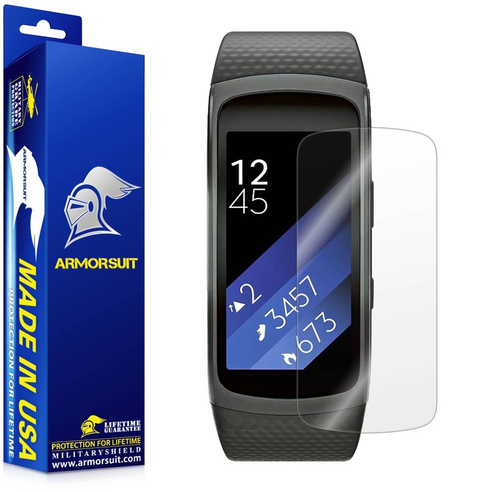 ArmorSuit Samsung Gear Fit 2/Fit 2 Screen Protector (2 Pack) Full Coverage MilitaryShield Screen Protector for Gear Fit 2/Fit 2 -HD Clear Anti-Bubble