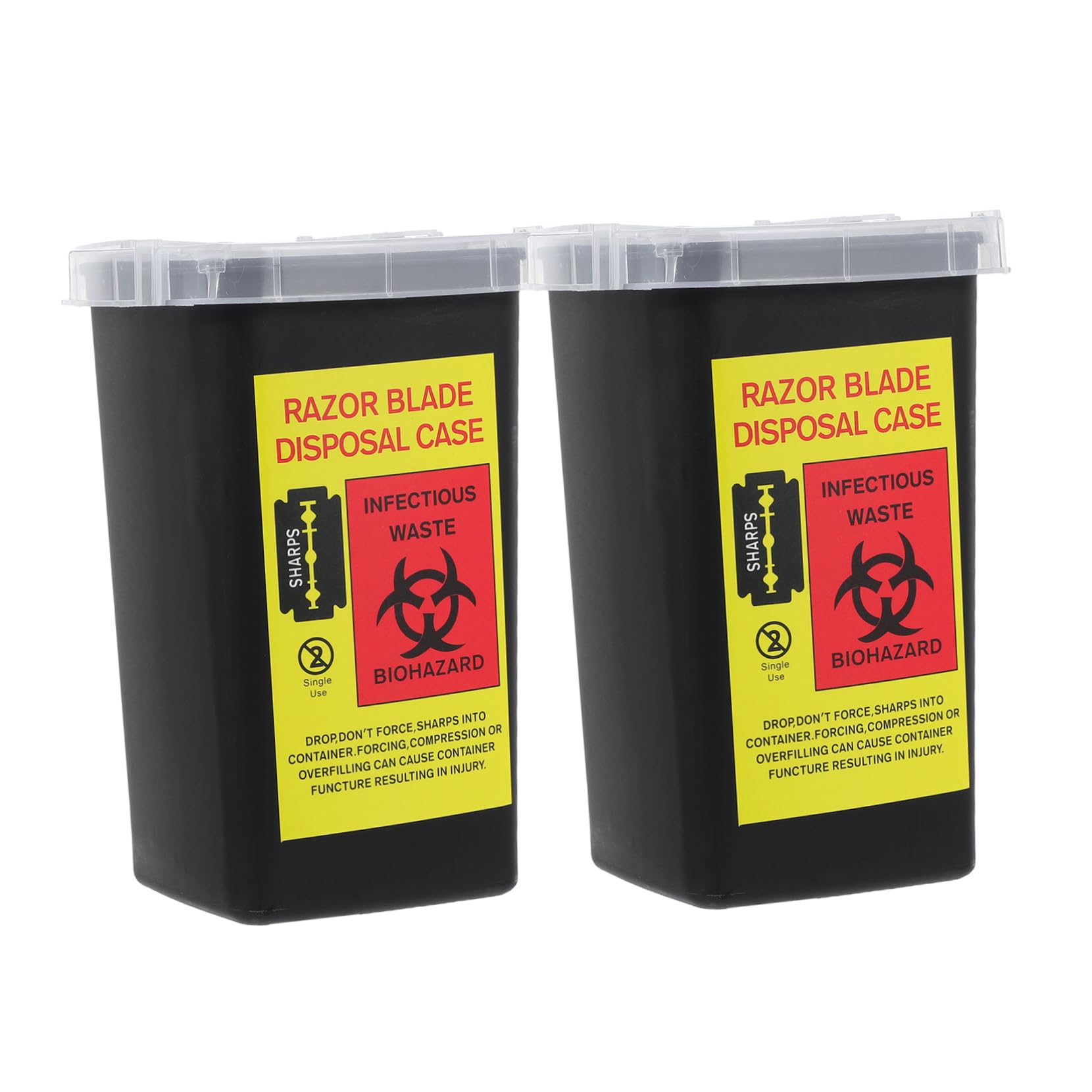 VICASKY Contenitore per Lame da Barba Nero Plastico 2 Pezzi Porta Lamette Portatile