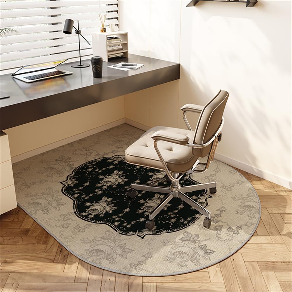 Vintage Bürostuhlmatte für Teppich, rutschfester Bodenschutz für Hartholz und Teppichoberflächen, moderne Gaming- und Schreibtischunterlage, Mehrzweck-Schutz (elegant, 80 x 120 cm)