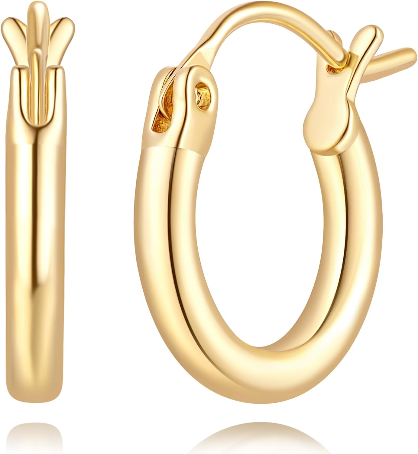 14K Gold Earrings for Women 14K Gold Hoop Earrings for Women Gold Hoop Earring for Womens Hoops Lightweight Classic Hoops Earring for Womens 12/14/16/18/20/25/30/35/40/45/50mm