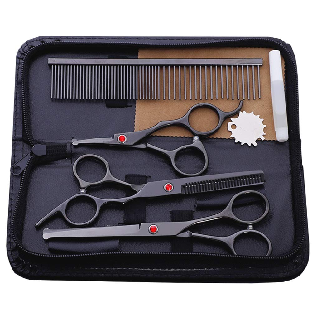 WYGC PETS Forbici Professionali per Cani Gatti, Cesoie Acciaio Inossidabile Animale Domestico Kit del Trimmer per Cani E Gatti con Punta Arrotondata