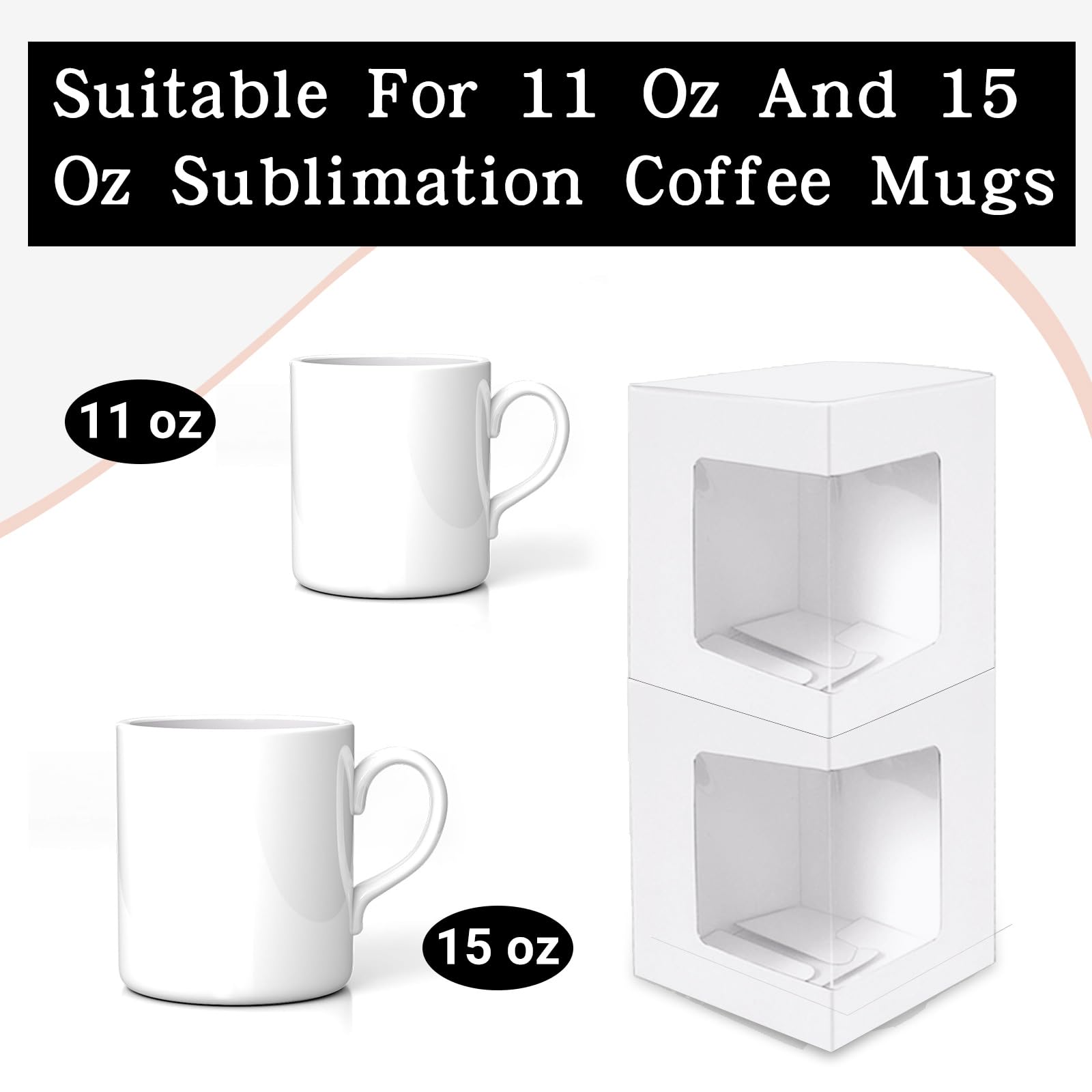 Paquete de 80 cajas de tazas para regalos, tazas de café, cajas de regalo para envío, caja de regalo transparente para copas de vino, caja de regalo de sublimación, caja de embalaje para