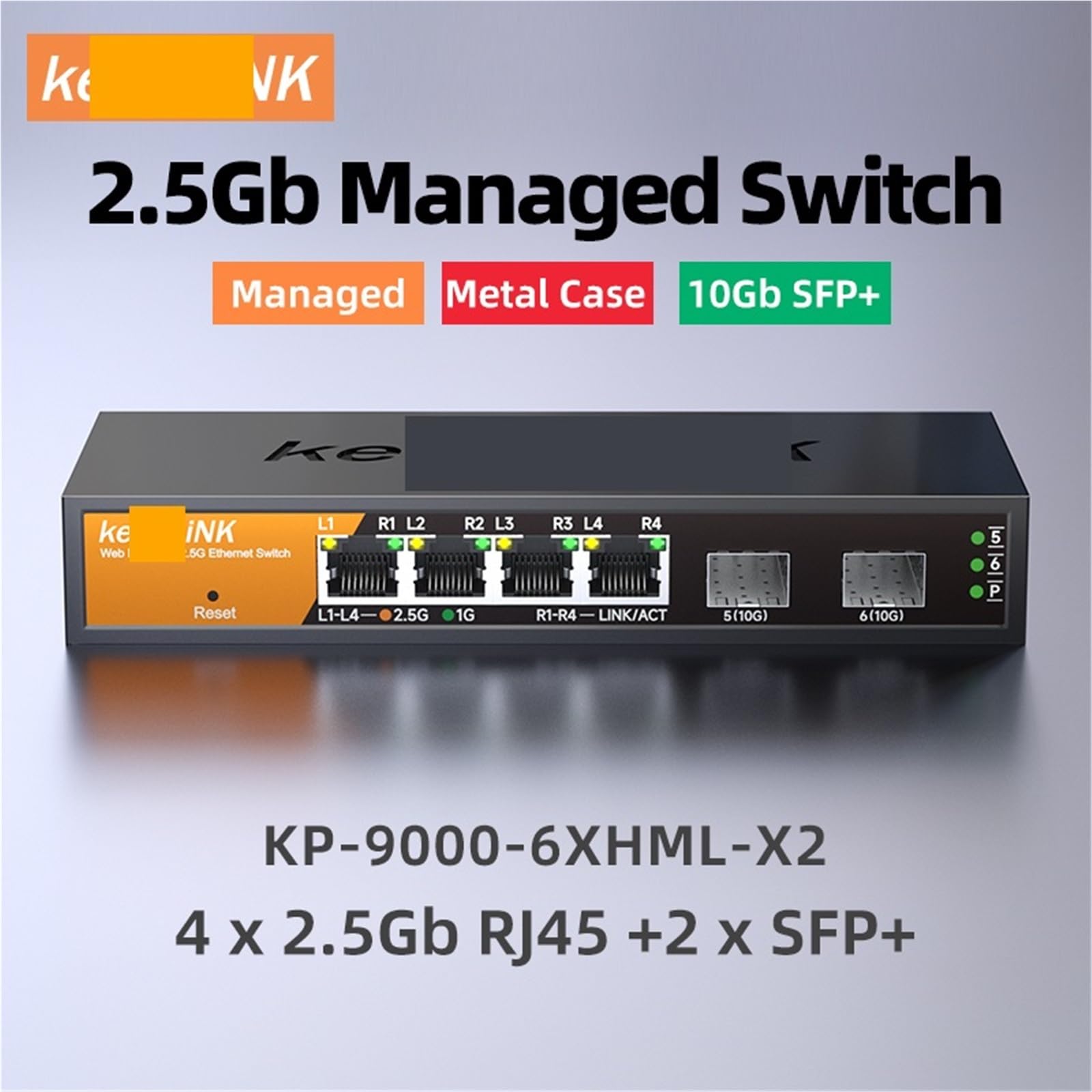 Commutateur géré multi-Gigabit 6 ports avec RJ45 4-2,5 Go et SFP+ 2-10G (commutateur avec prise UE)