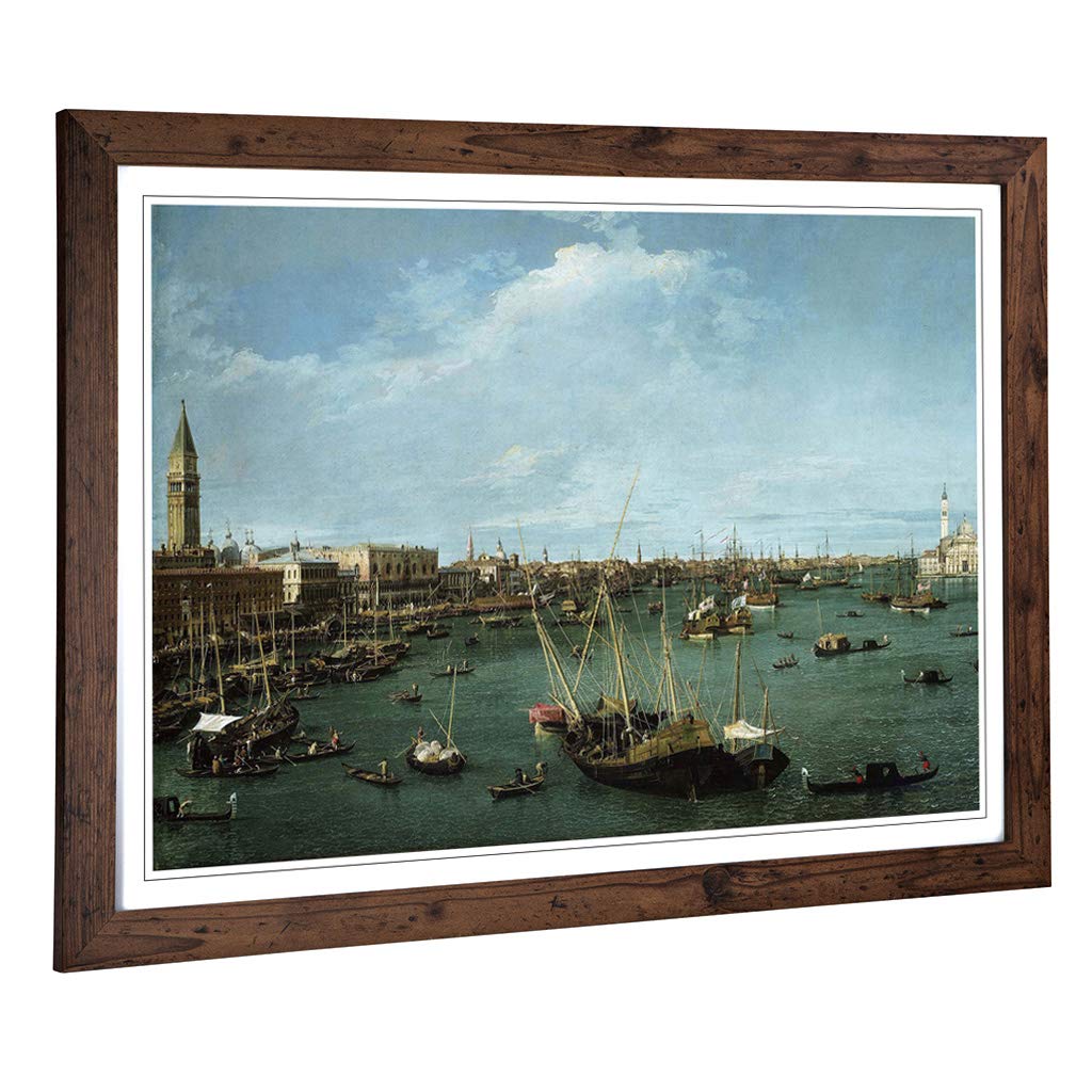 Big Box Art Framed Print of Giovanni Canaletto San Marco, Venice Design | Wall Art Picture | Home Decor for Kitchen, Living Room, Bedroom, Hallway, Walnut, A2 / 24.5x18 Inch / 62x45cm