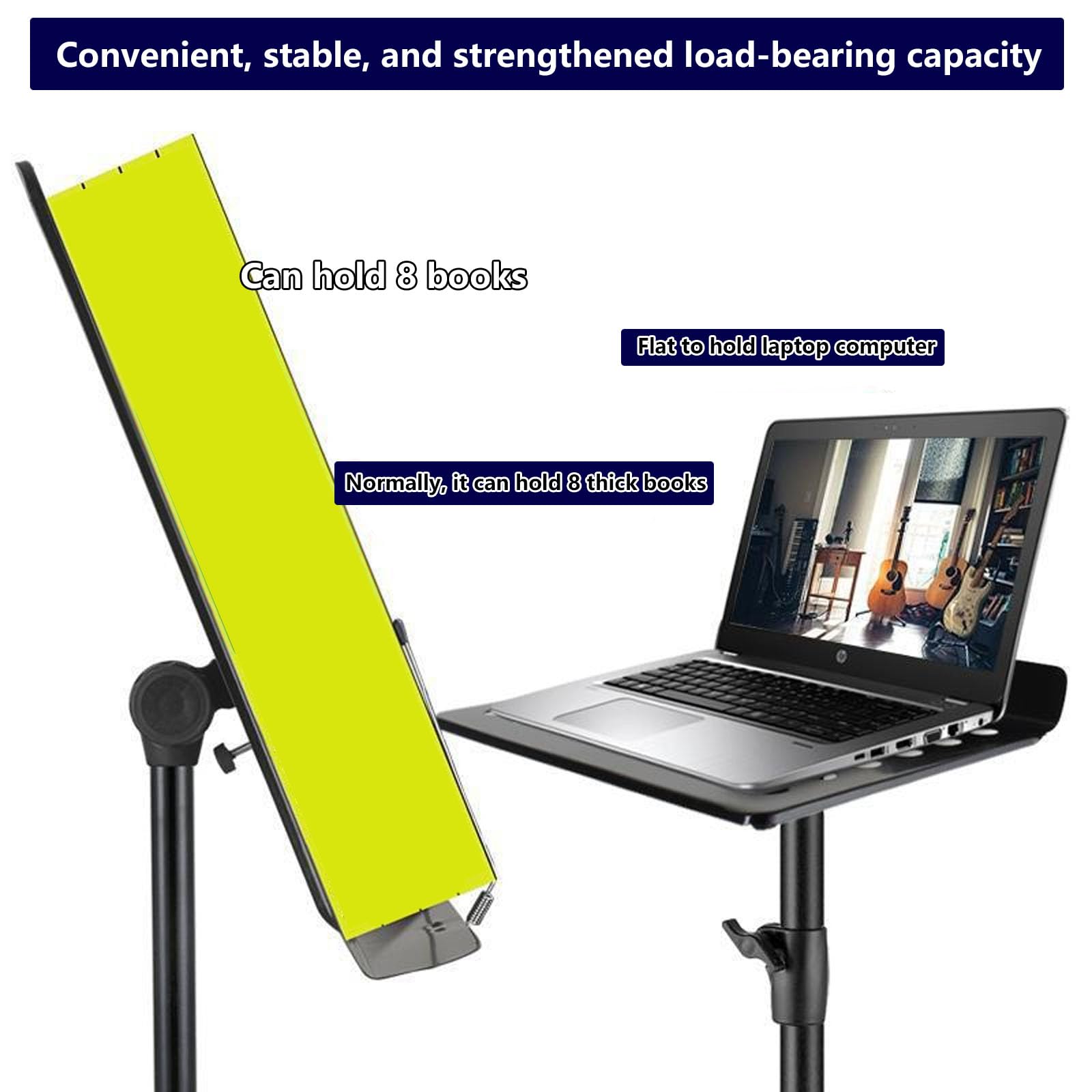 Stojak Muzyczny - 2 W 1 Podwójnie Użyteczny Pulpit Książki Standing Music Holder, Z Torbą I Klipem, Dla Studentów Muzyków(Size:A11,Color:blue)