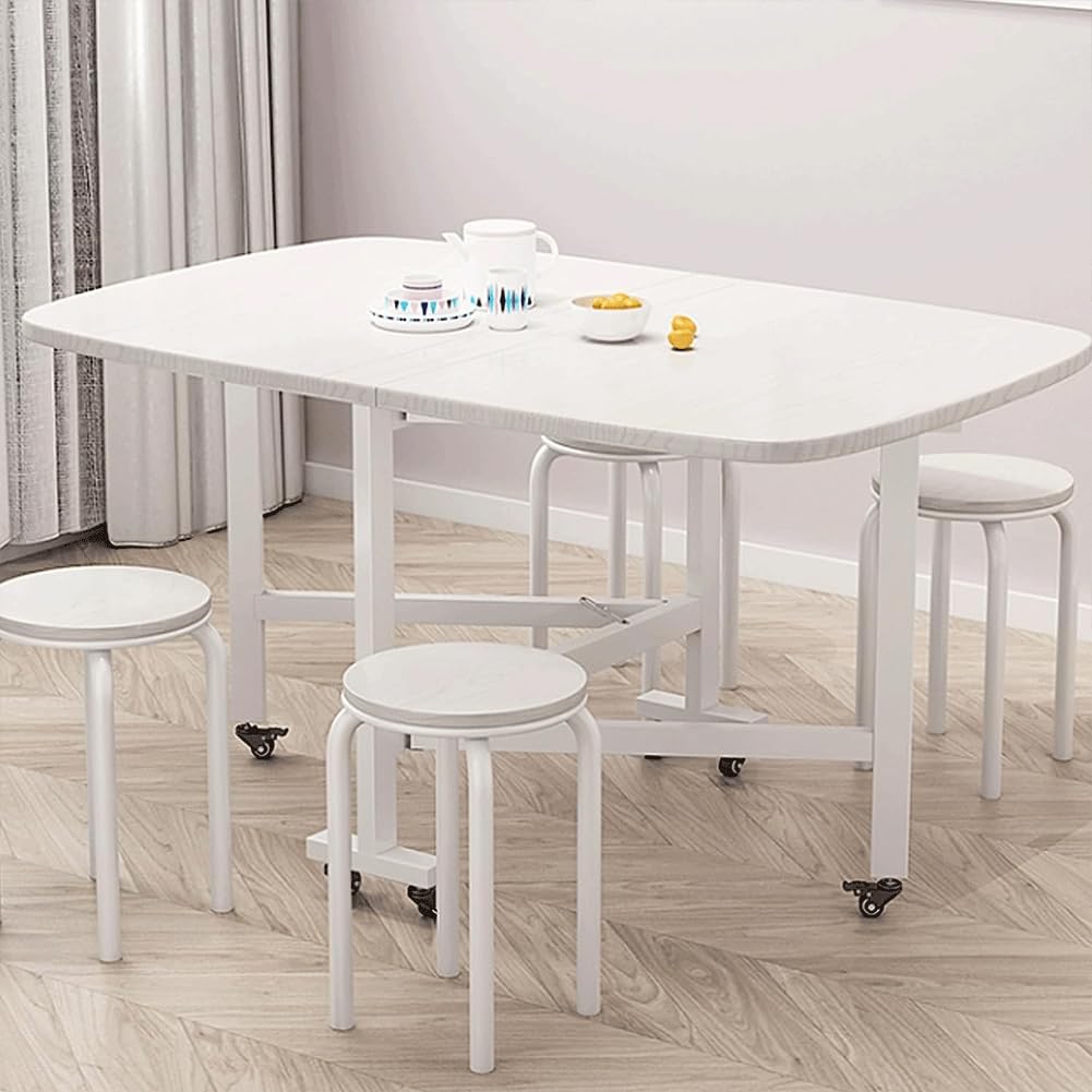KemNet Table Pliante Polyvalente avec 6 roulettes, Table de Cuisine Pliable, Tablede Salle a Manger Ronde Pliante, avec Plateau Épais et Cadre en Métal Robuste, Ensemble pour 4-8 Personnes KemNet Table Pliante Polyvalente avec 6 roulettes, Table de Cuisine Pliable, Tablede Salle a Manger Ronde Pliante, avec Plateau Épais et Cadre en Métal Robuste, Ensemble pour 4-8 Personnes