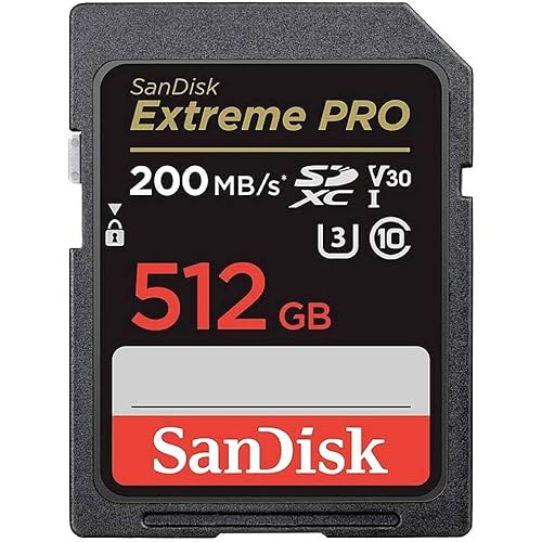 SanDisk 512GB Extreme PRO SDXC UHS-I Memory Card - C10, U3, V30, 4K UHD, SD Card - SDSDXXD-512G-GN4IN, Dark gray/Black