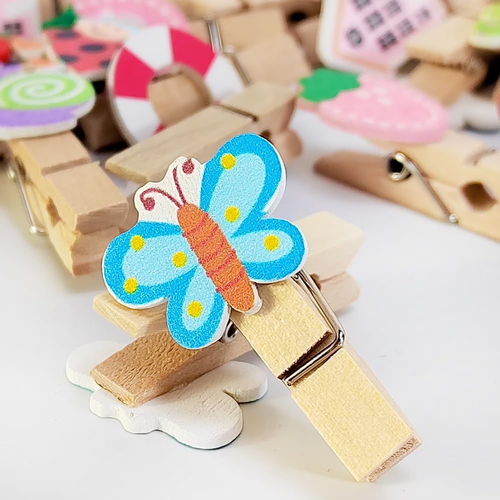 20 Mini Mollette In Legno A Forma Di Ape Con Bacchette E Filo Di Iuta – Per Foto, Fai Da Te E Decorazioni