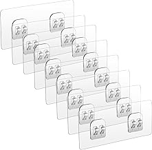 Pack of 8 Shower Caddy Adhesive Hooks Replacement Strong Adhesive Shower Hooks for Bathroom Waterproof Shower Adhesive Strips Shower Caddy Corner Shelf Hanging Hooks No Drilling Shower Kitchen Shelf