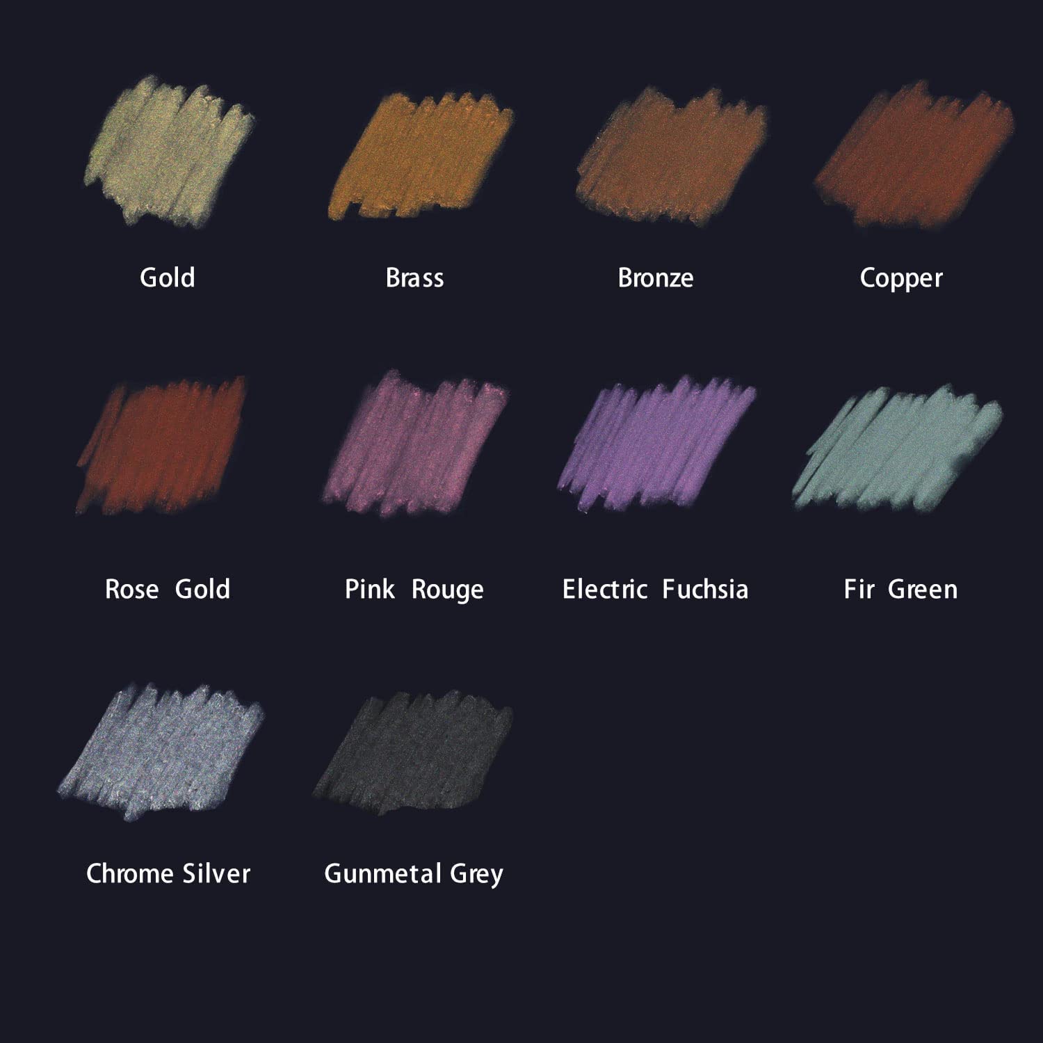 MONT MARTE Metallic Soft Pastels Premium 10pc, Dry Pastels, Assorted Metallic Colours - Image 2