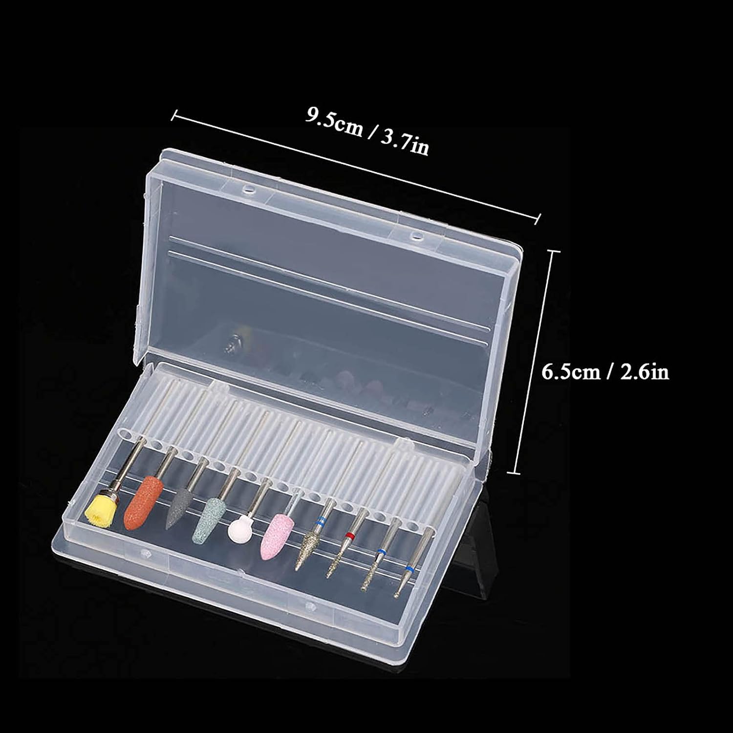 10pcs Steel Nail Drill Bits Kit with Storage Box – Multi-Functional Grinding Heads for Acrylic Nails, Manicure Prep & DIY Salon Use at Home