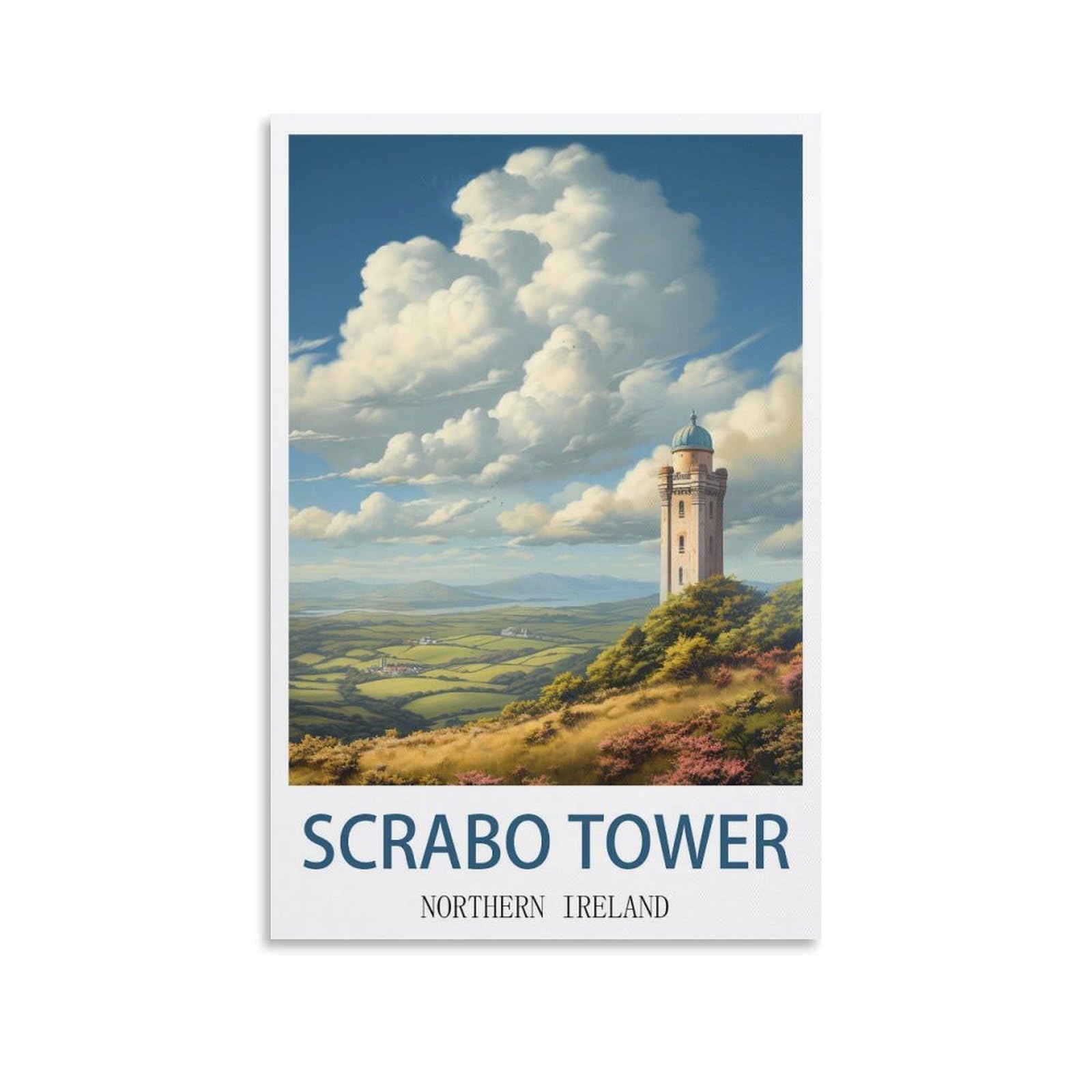 EZMLFA DIY 5D Diamond Painting Kits for Adults,Scrabo Tower Northern Ireland Crystal Rhinestones Art Craft for Beginners DIY Home Wall Decor Gift 50x60cm