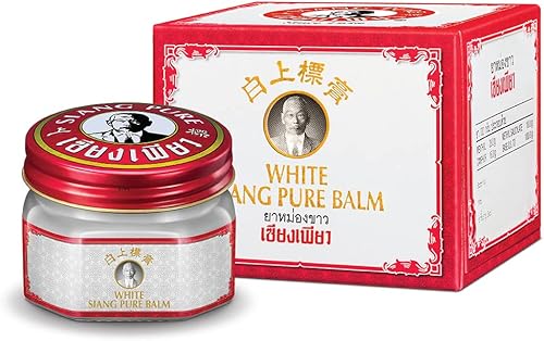 Siang Pure White Balm - Bálsamo de masaje tailandés con ingredientes herbales - Bálsamo de hierbas de fórmula refrescante - 1.41 oz