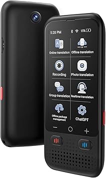 Language Translator Device, 2024 Upgraded Two-Way Portable Translator, ChatGPT Ai Voice Instant Two-Way 138 Language Translator, 3" HD Offline/Recording/Photo Translation for Business Study Travel