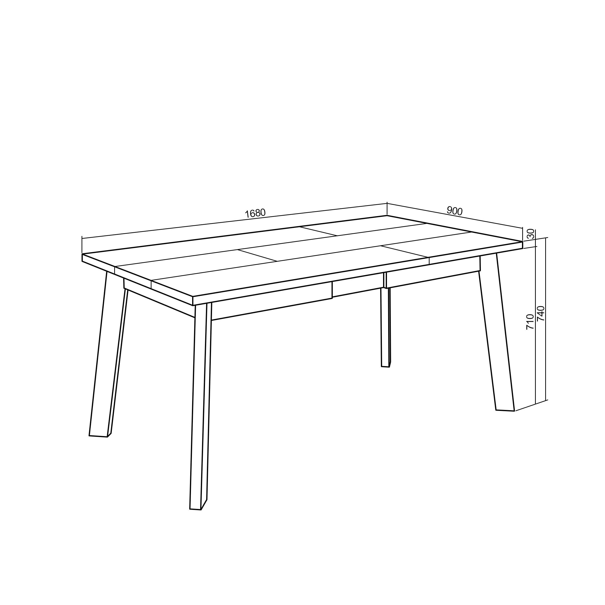 Skraut Home | Table à Manger | Meuble Salle à Manger | 170 | pour 8 Personnes | Pieds en Bois | Style Moderne | Chêne et Noir