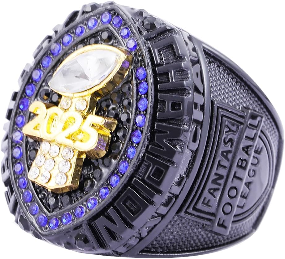 2025 Fantasy Football Championship Ring Heavy FFL Champion Trophy Ring Award Trophy for Fantasy Football League Winner