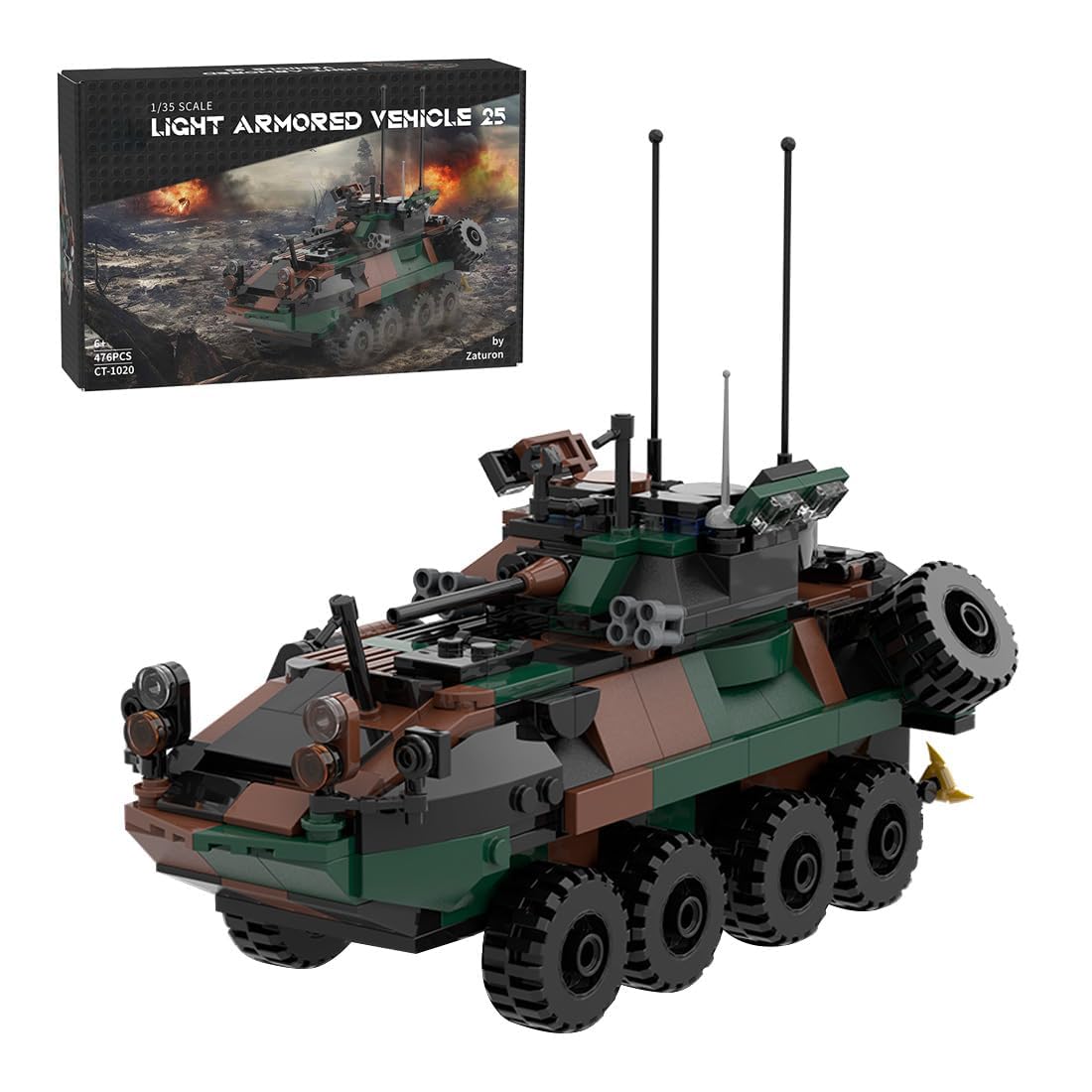 Military Armored Truck Model 476PCS 1 35 Scale LAV-25 Infantry Fighting Vehicle Building Block Bricks Kit Military Car