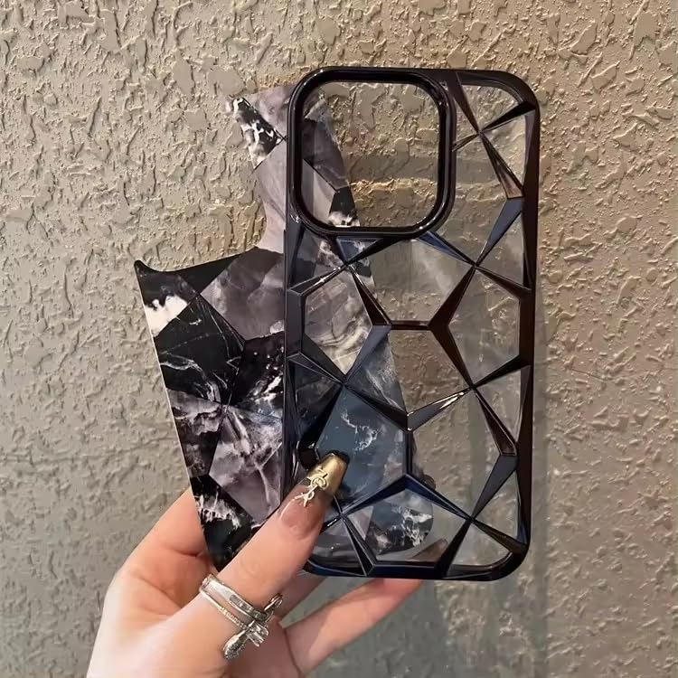 Image of COVERLY for iPhone 15 Pro Max 3D Diamond Glitter Sparkle Case,Full Protective Luxury Splash Bling Back Case Pastel Colorful Style Fashion Aesthetic Cover for Apple iPhone 15 Pro Max (Mist Black)
