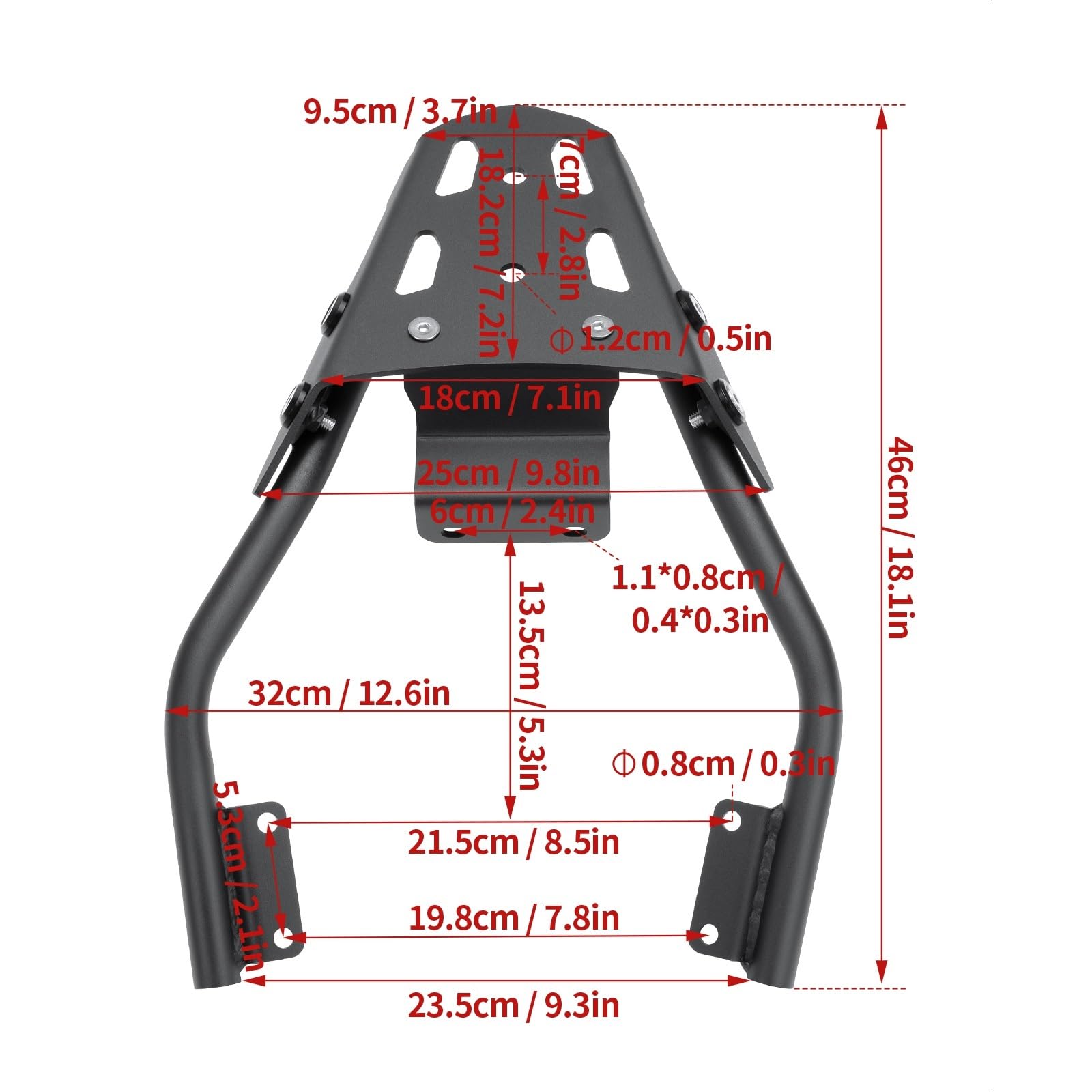 Pannier Holder Piezas Traseras De Motocicleta para G 310 R 2017-2023 Equipaje Aluminio Negro Apto para G310R Portaequipajes Trasero para
