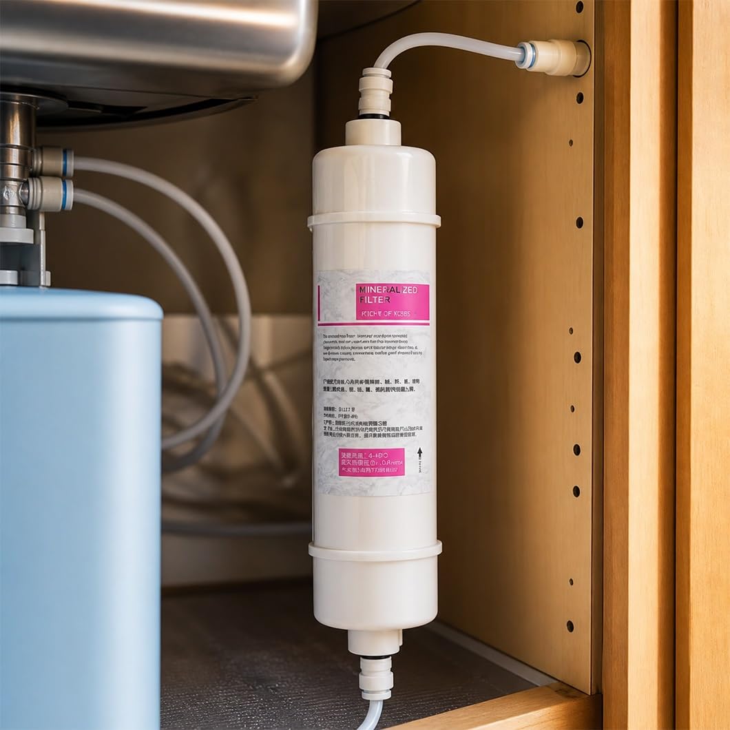 4 Szt. Filtrów Mineralnych Post-RO O Średnicy 10" Z Końcówkami Wciskanymi 1/4",które Poprawiają Smak Wody Pitnej.Nadają Się Do Systemów Oczyszczania Wody W Całym Domu