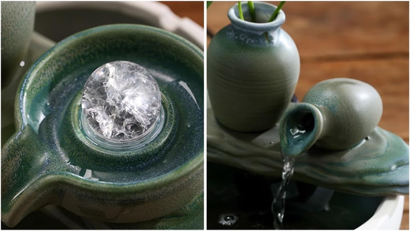 Tabletop Decor Fountain, Small Water Dispenser, Fountain Decoration, Living Room Circulation, Office Desktop Humidifier Decoration,for Home Relaxation