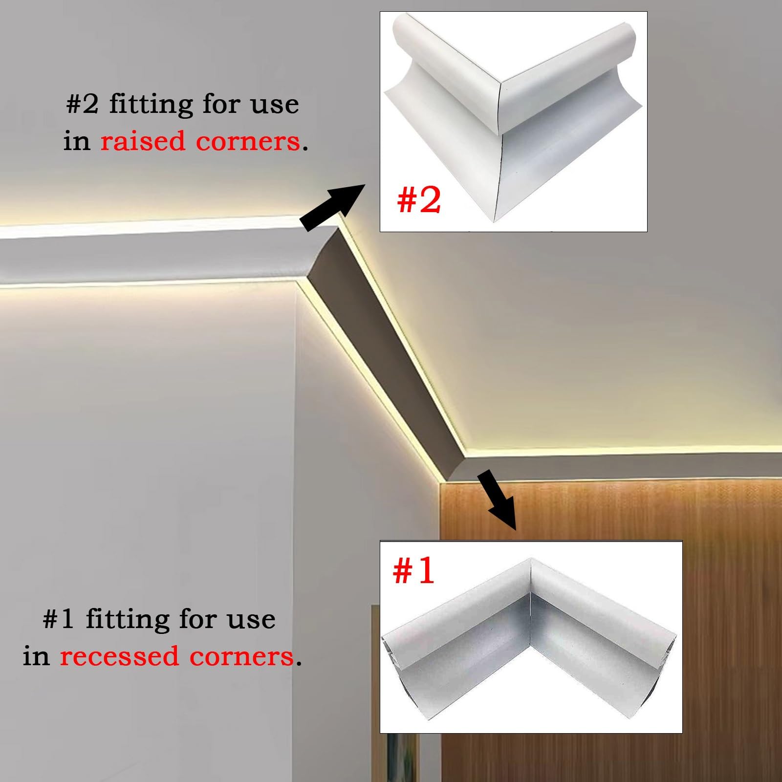 Diffusore a Striscia LED Senza Striscia, Luce LED montata in Superficie per Scale/armadi/librerie/corridoio, battiscopa per Illuminazione indiretta Facile da installare (1 m/3,3 Piedi)