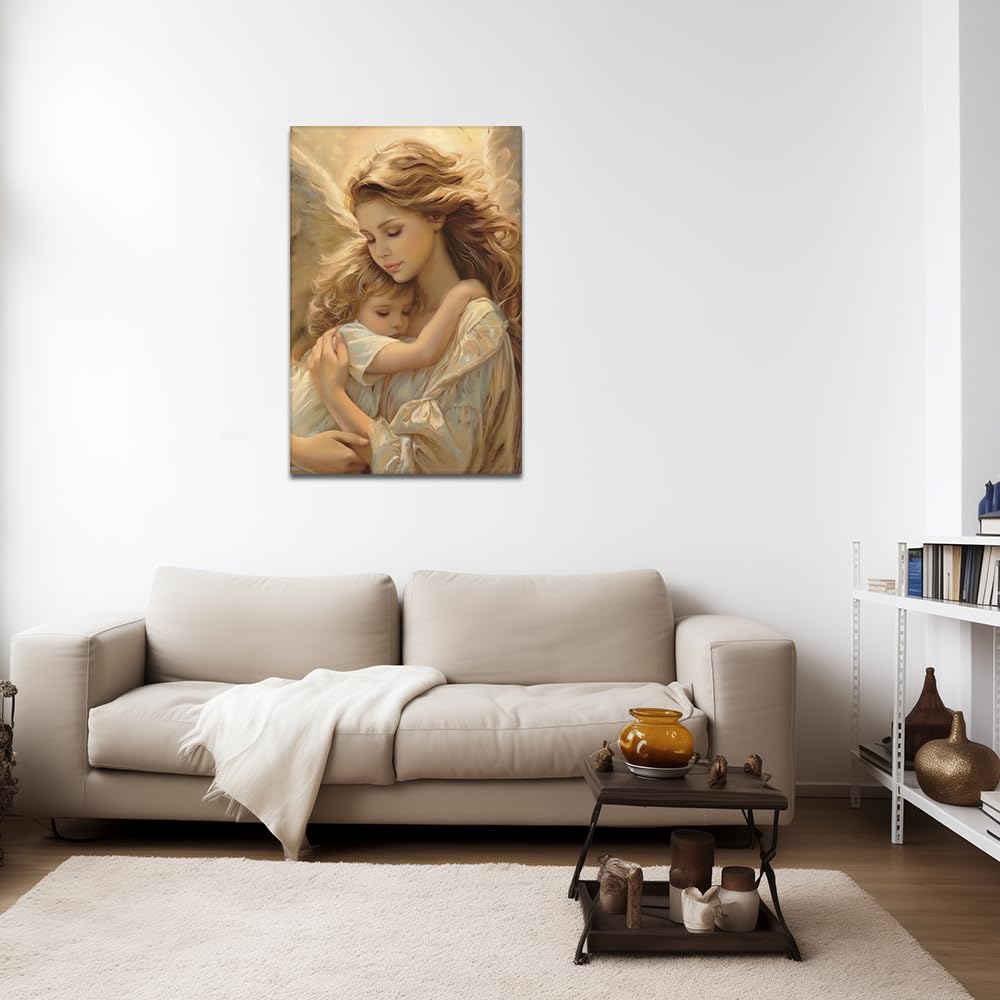 Amazon.co.jp: ZQQART エンジェルキャンバスウォールアート 天使を