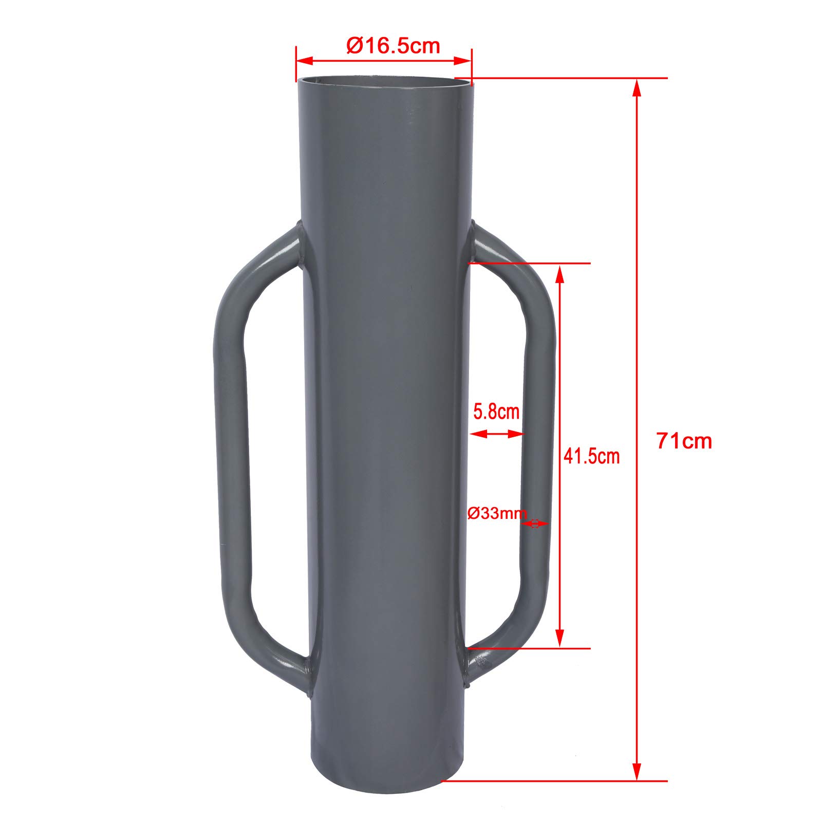 Wiltec Battipalo manuale per recinzione, in acciaio Ø 165 mm, 16 kg con manici, per pali recinti