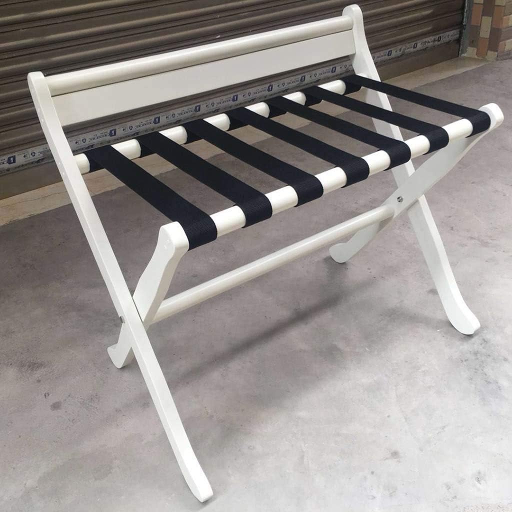 荷物はホテルルーム荷物ラック、折り畳み式のソリッドウッドスーツケースホルダー、大型バックパックハンガー、ホワイト31.4x16.9x