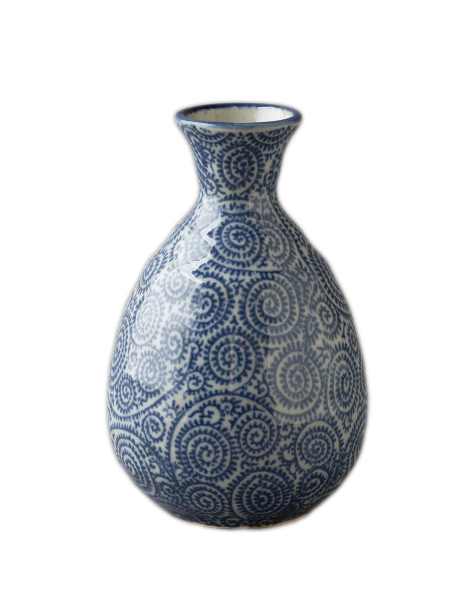 Amazon.co.jp: 徳利 青 約8.2×13.5 タコ唐草2合徳利 23327 : Home