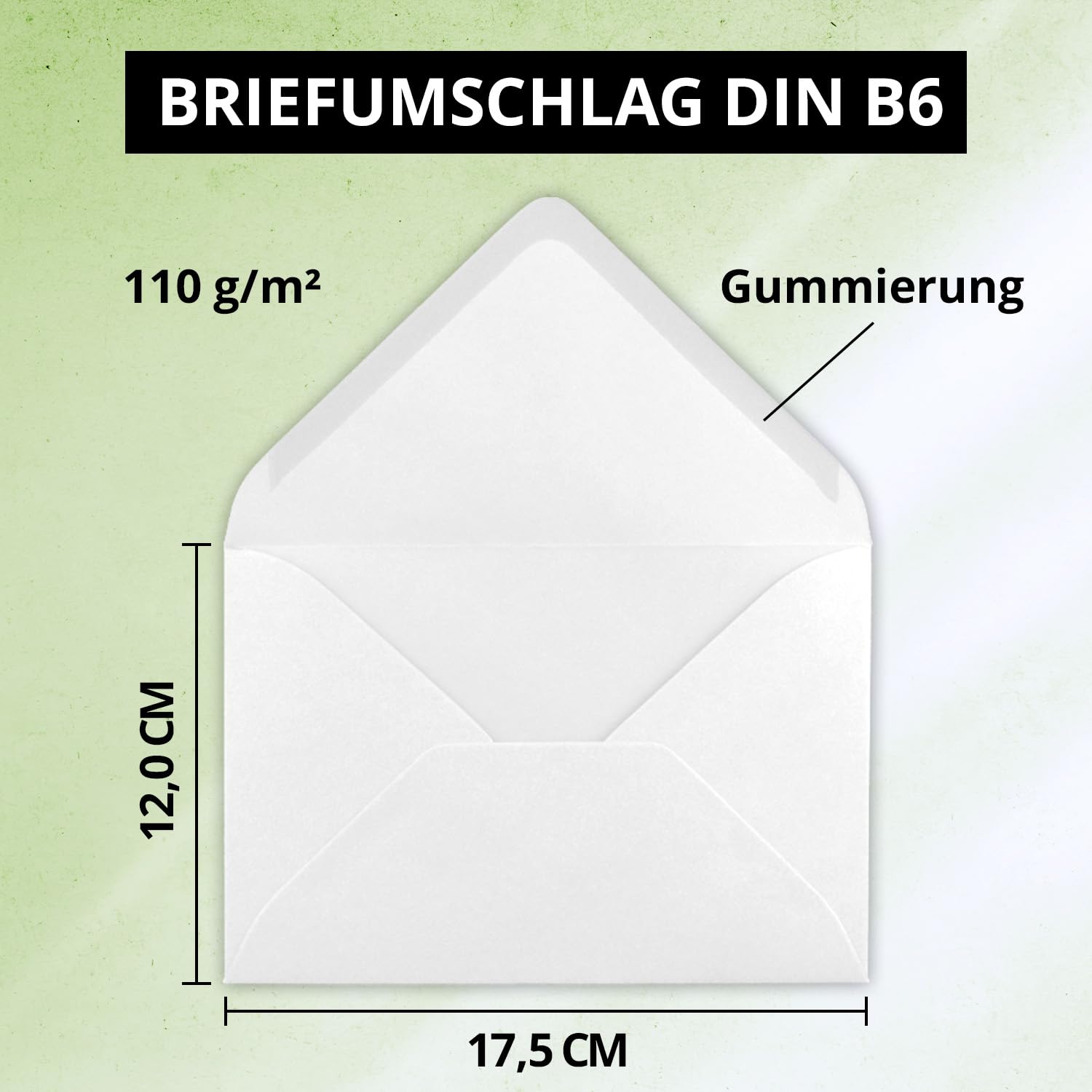 75x DIN B6 Faltkarten-Set - Hochweiß (Weiß) - 11,5 x 17 cm - Doppelkarten mit Umschlägen, Einlegepapier und Cellophanbeutel zum Basteln und Verkaufen