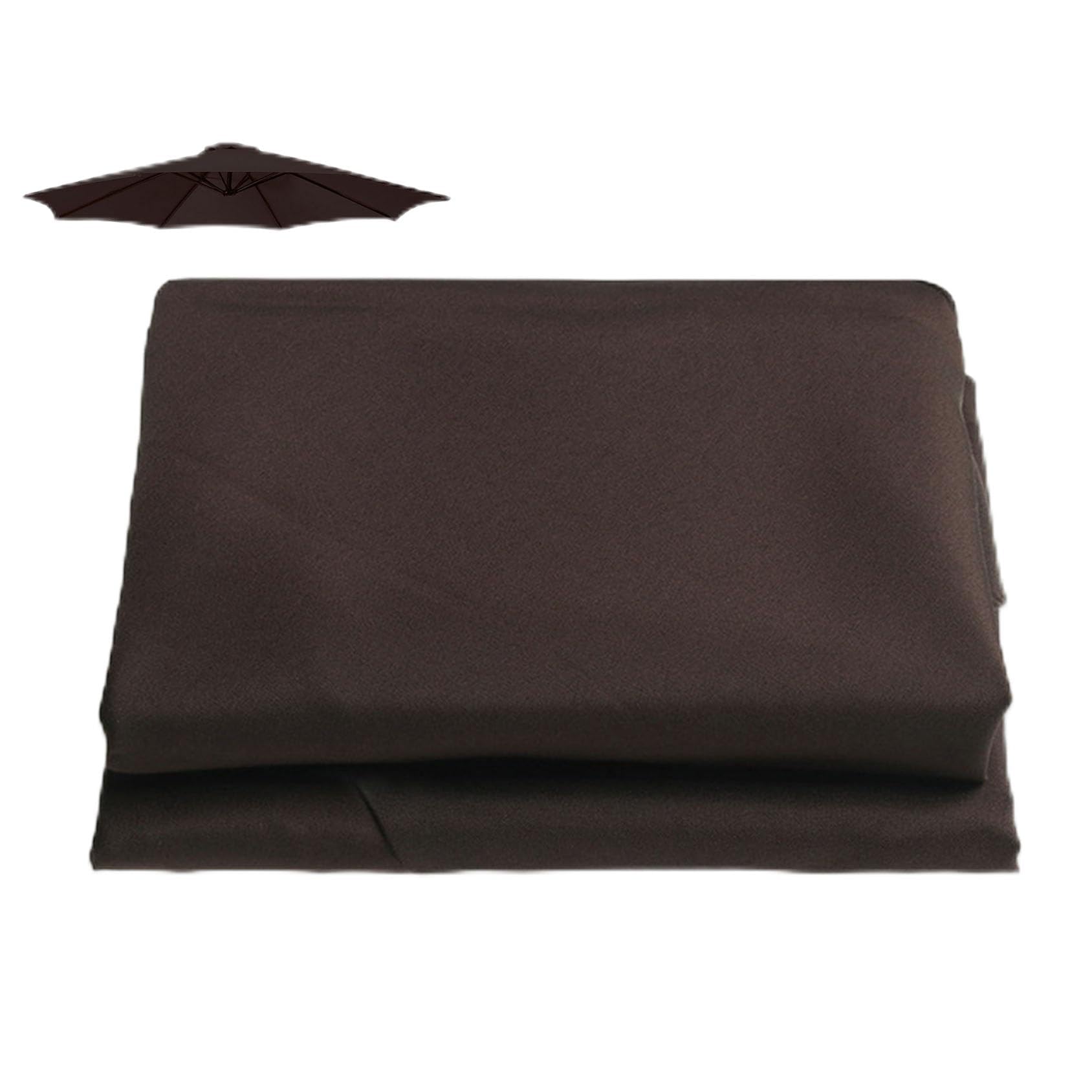 GZDXBF Umbrella Replacement Cloth (200cm/270cm/300cm 6 Arms/8 Arms) Replacement Parasol Fabric Canopy, Patio Umbrella Cloth Cover, 14 Colors To Choose From(Color:Brown,Size:6 ribs: 3m/9.8ft)