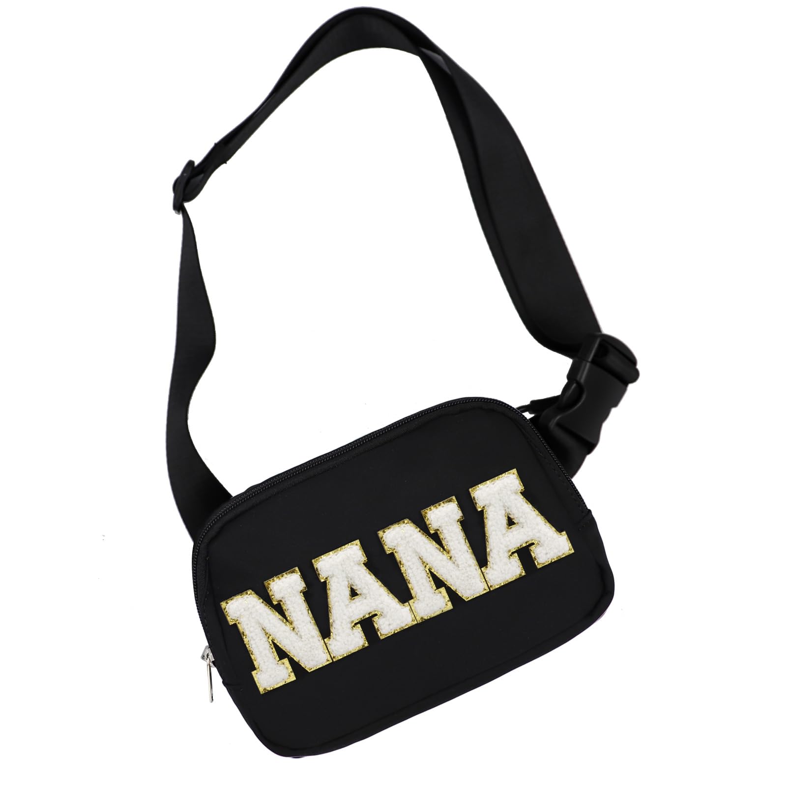 Lamyba Nana Gifts for Christmas Waterproof Adjustable Fanny Pack Nana Gifts for Grandma Crossbody Waist Bag Black Birthday Mother’s Day Grandma Gifts