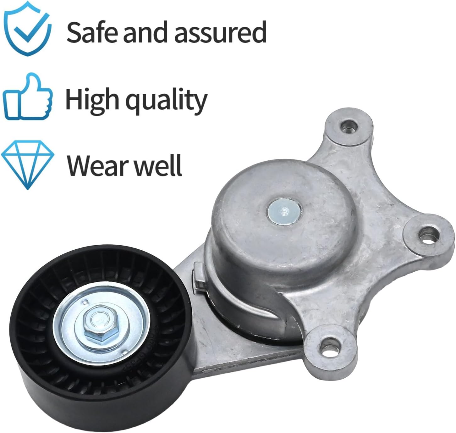 Belt Tensioner and Pulley Assembly Replacement for Edge 2007-2014 Explorer 2011-2019 Flex 2009-2019 Taurus X 2008-2009 MKS 2009-2016, Replaces 38485 89603