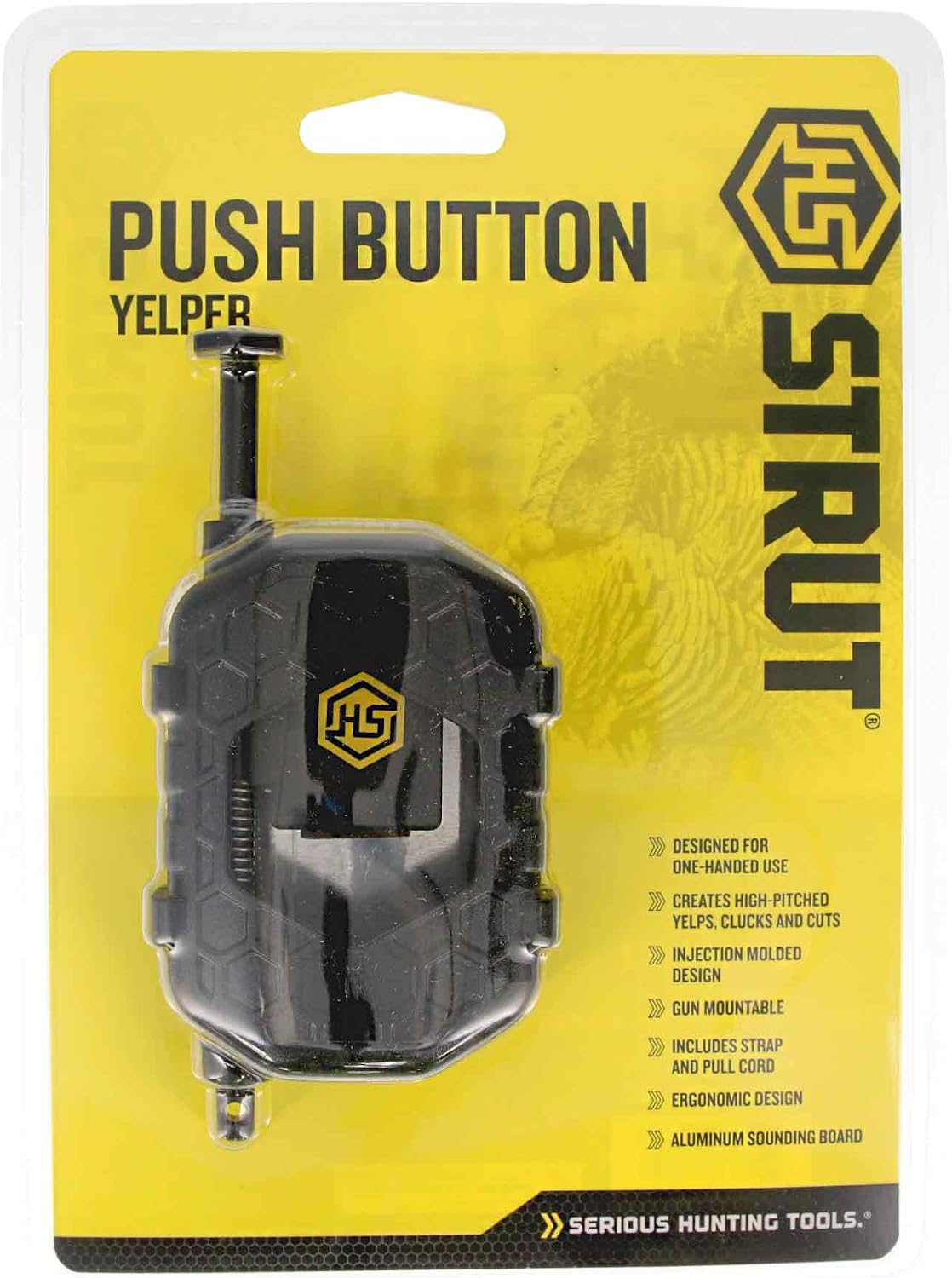 Hunters Specialties Push Button Yelper - Ergonomic Design One Handed Operation Turkey Call w/Perfect Yelps, Cuts & Purrs