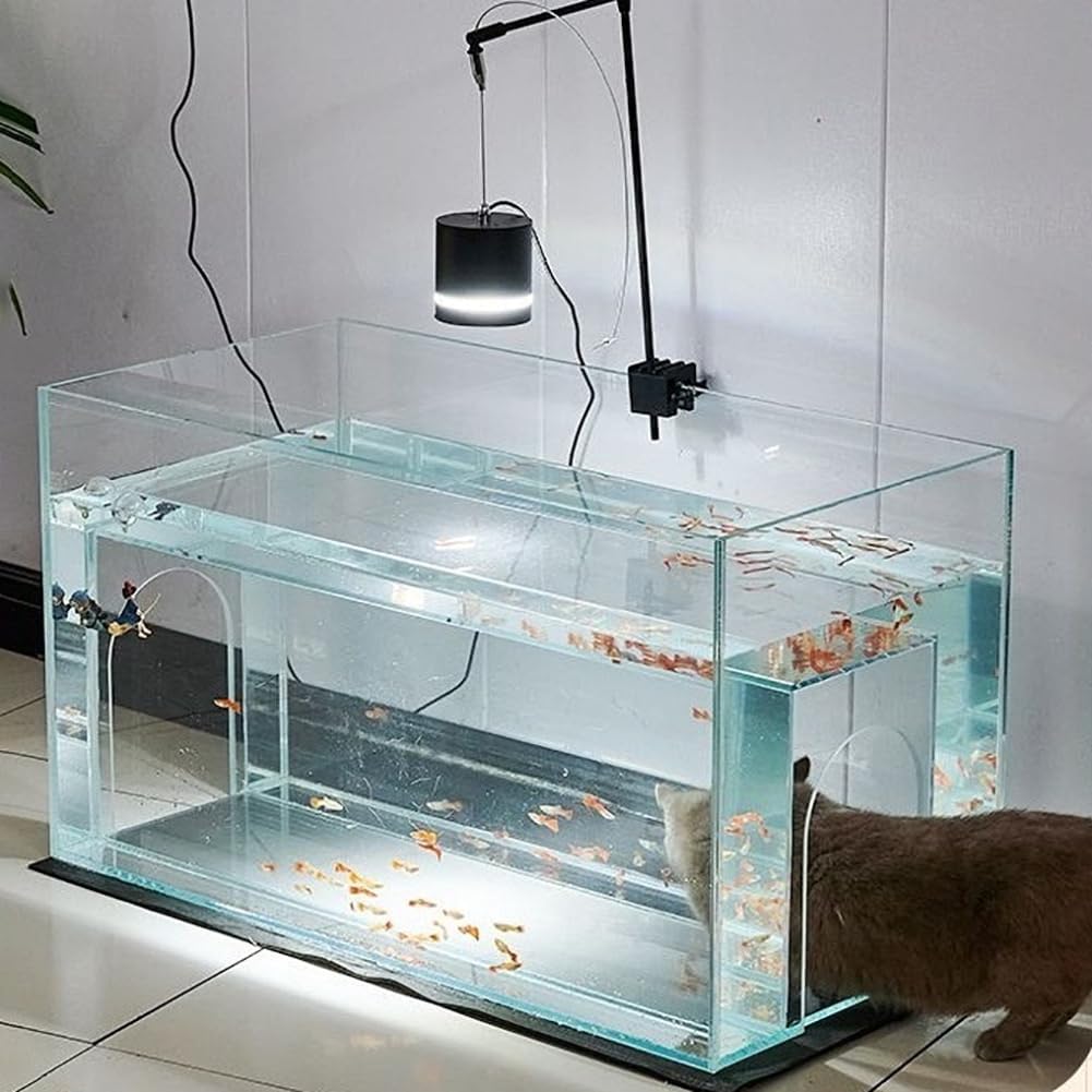 Dexule Fish Tank for Depressed Cat, 96L Large Cat's Aquarium Fish Tank, 2-in-1 Cat Bed and Fish Tank, 24 Gal Fish Tank for Stressful Cat, Observation Fish Tank for Cat,Fish Tank only