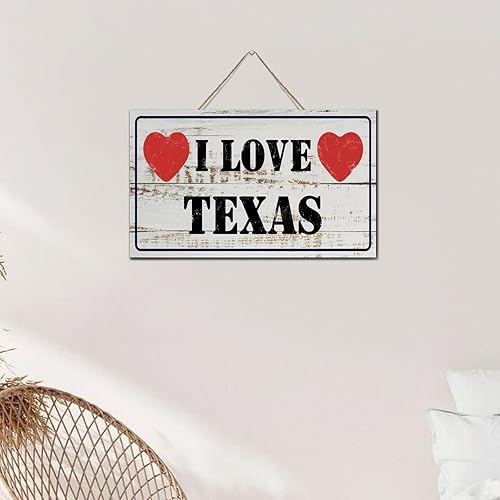 Miniatura 5 de Autravelco Letrero rústico de madera establecida con texto en inglés I LOVE Texas Home Decor Sign Country USA America Map Gift Wall Art - Placa de