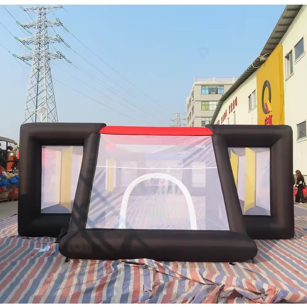 Campo de fútbol inflable con soplador y pelotas para festivales y eventos, ideal para juegos y reuniones al aire libre