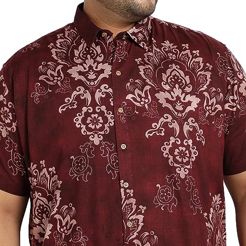 Image of Instafab Plus Men's Shirt for Casual Wear | Spread Collar | Short Sleeve | Button Closure | Plus-Size Fit | Cotton Shirt Crafted with Comfort Fit for Everyday Wear
