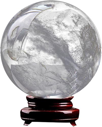 Miniatura 6 de AITELEI Bola de esfera de cristal de cuarzo citrino natural de 1.2 in, bola curativa de Feng Shui, bola de meditación con soporte de madera