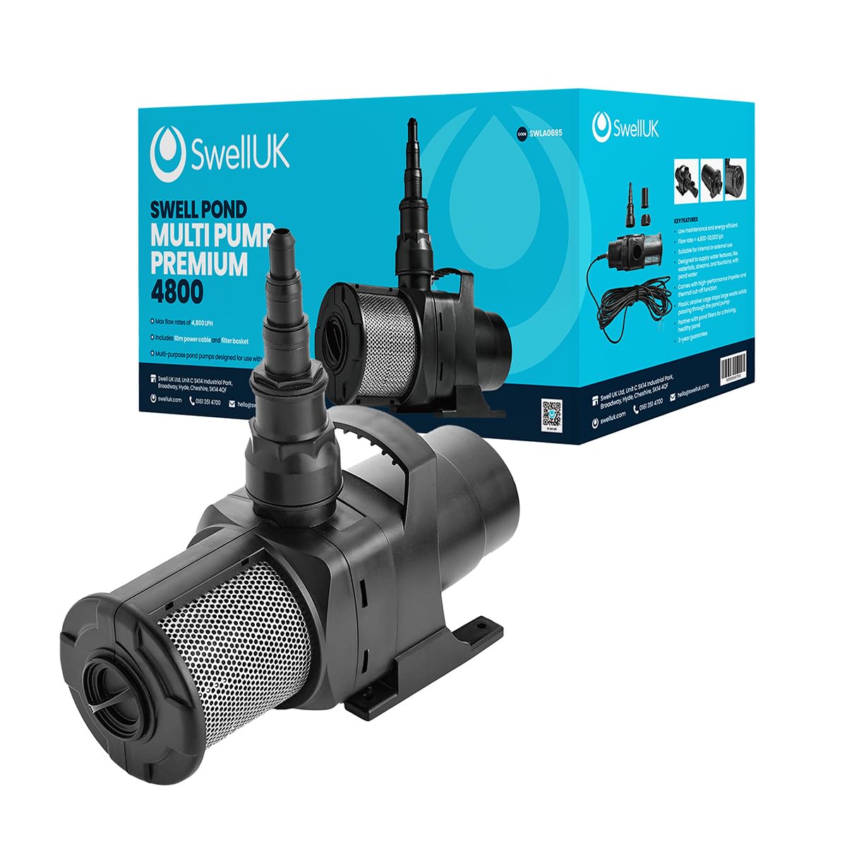 Swell Multi Pond Pump 4800 LphPremium PumpSumersibleEnergy Efficient And Solids Handling from B&Q