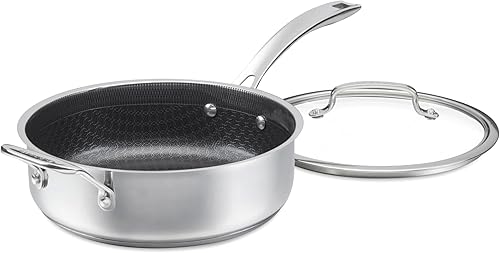 Miniatura 9 de Cuisinart FusionPlus - Utensilios de cocina antiadherentes de acero inoxidable, sartén profunda de 10.25 pulgadas con tapa, tecnología de cerámica