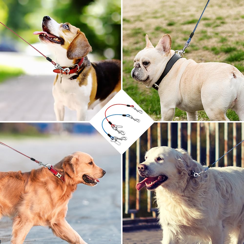 2 Pezzi Guinzaglio per Cani Prova di Masticare, 40 cm Cintura di Sicurezza per Cani Auto, Cavo per Legare Il Cane, Guinzaglio Retriever Resistente per Cuccioli, Cane di Piccola e Media Taglia