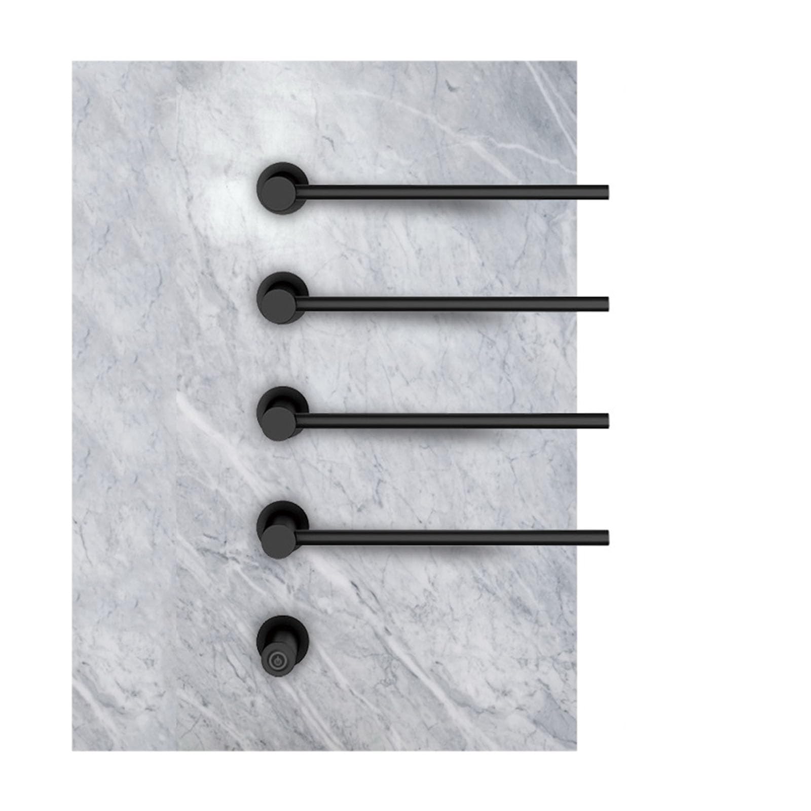 asdchZen Black,05 Rods,Heated Drying Rack Constant Temperature Control,Wall Mounted S For Bathroom,Stainless Steel Heated Towel Rack-Brushed-05 Rods,Black-4 rods