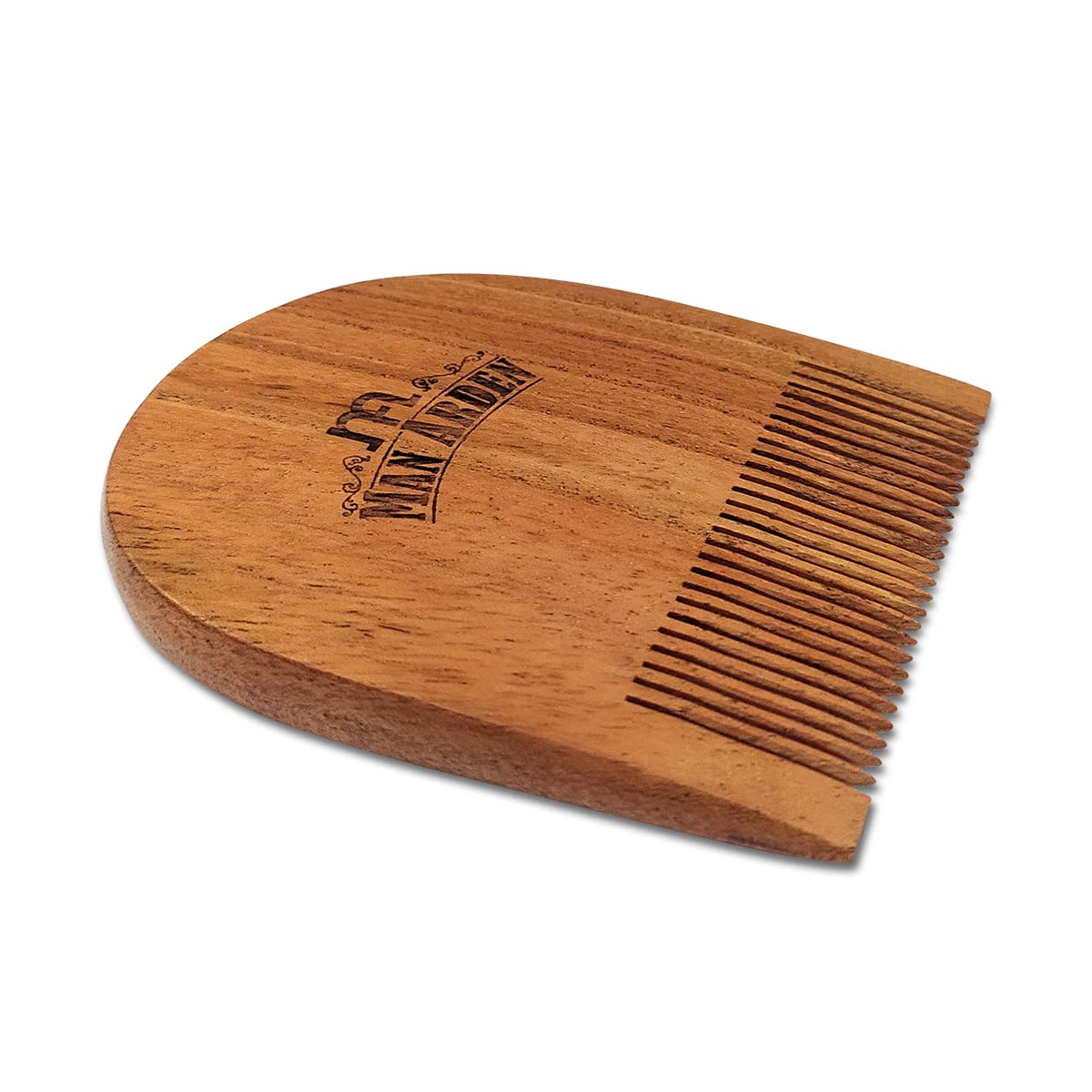 Man Arden Peine de madera en forma de U Pure Neem con bolsa de cuero sintético de primera calidad