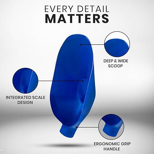 Miniatura 6 de Rattleware Cuchara de escala azul de grano de Kilo de 16.85 pulgadas, herramienta versátil para medición y recolección de granos de café de